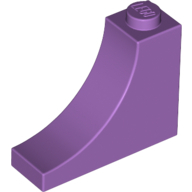 Lego kostka (kostička) 1x3x2 oblouk invertovaný, levandulová střední (6146814)